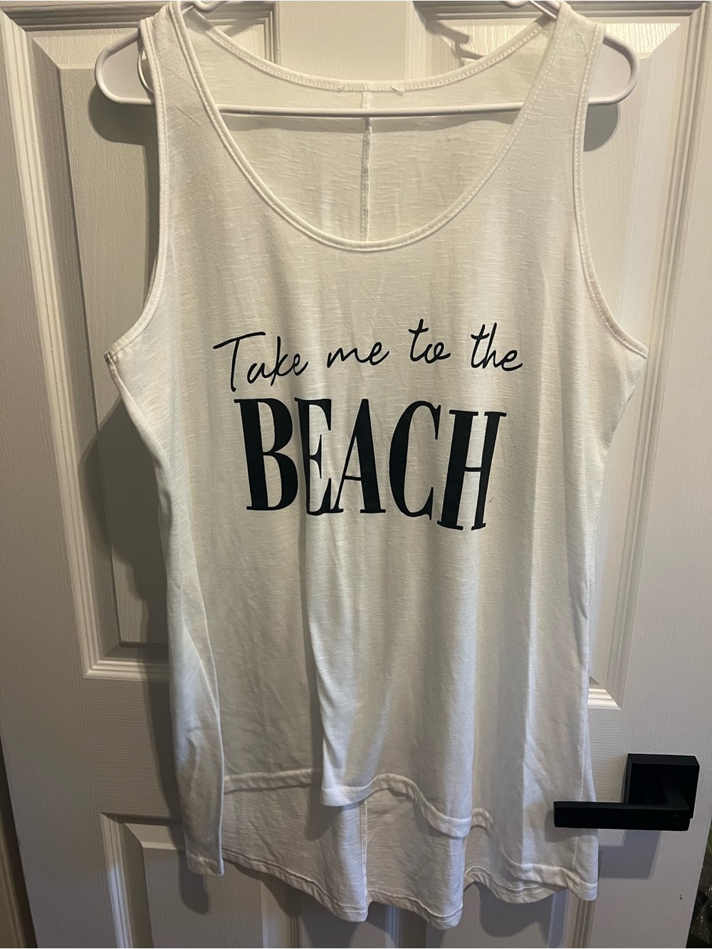 Take Me to the Beach White Graphic Tank Top